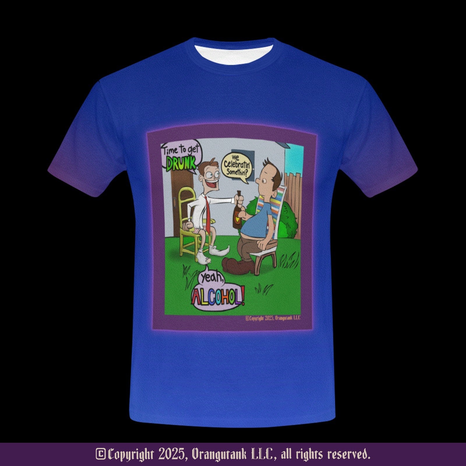 Celebratin' Alcohol - Designer All-Over-Print Adult Unisex Quick Drying Crew Neck T-Shirt