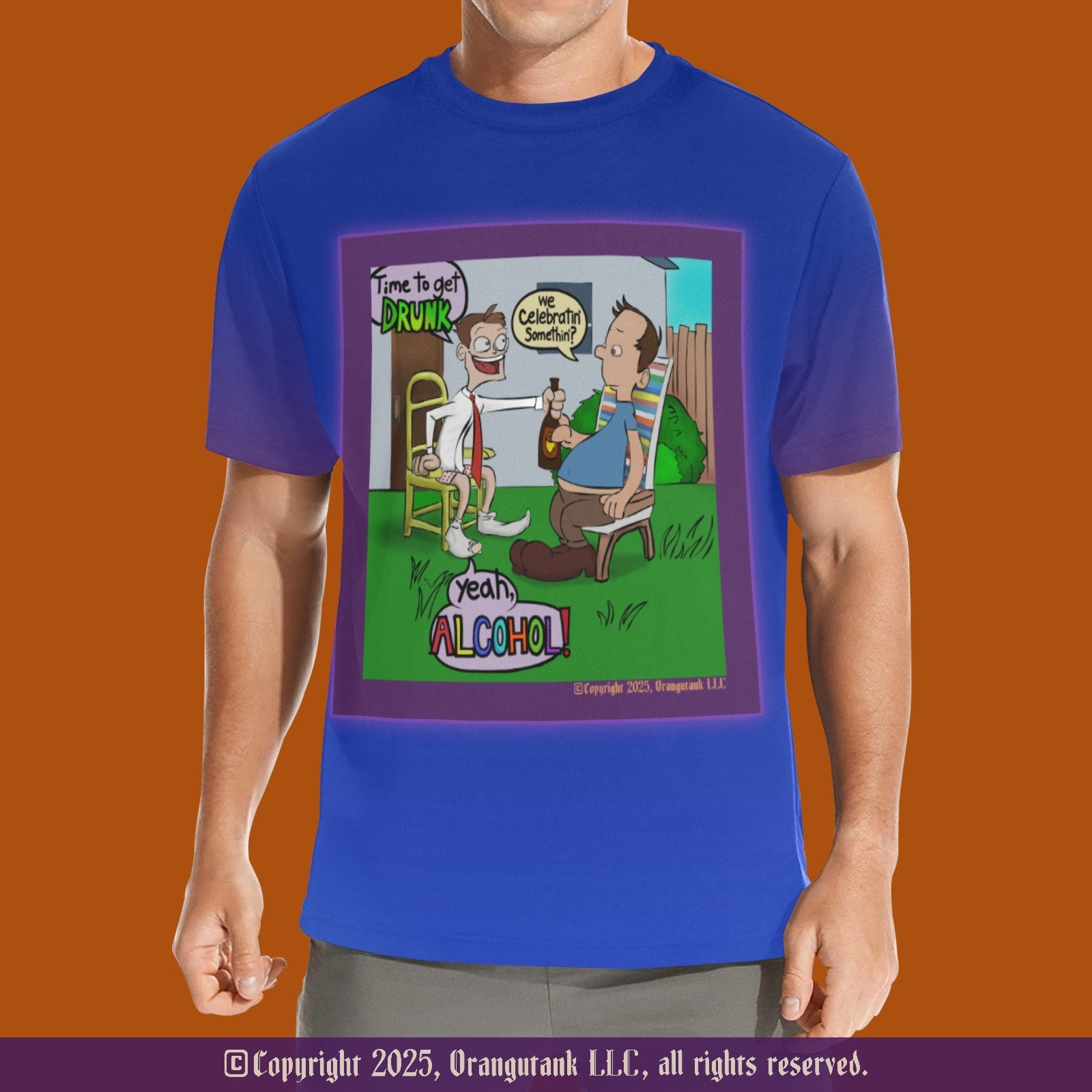 Celebratin' Alcohol - Designer All-Over-Print Adult Unisex Quick Drying Crew Neck T-Shirt