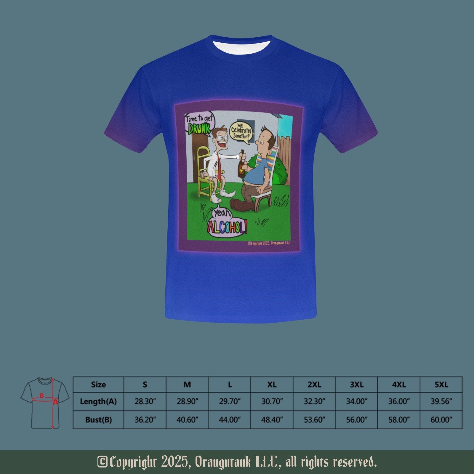 Celebratin' Alcohol - Designer All-Over-Print Adult Unisex Quick Drying Crew Neck T-Shirt