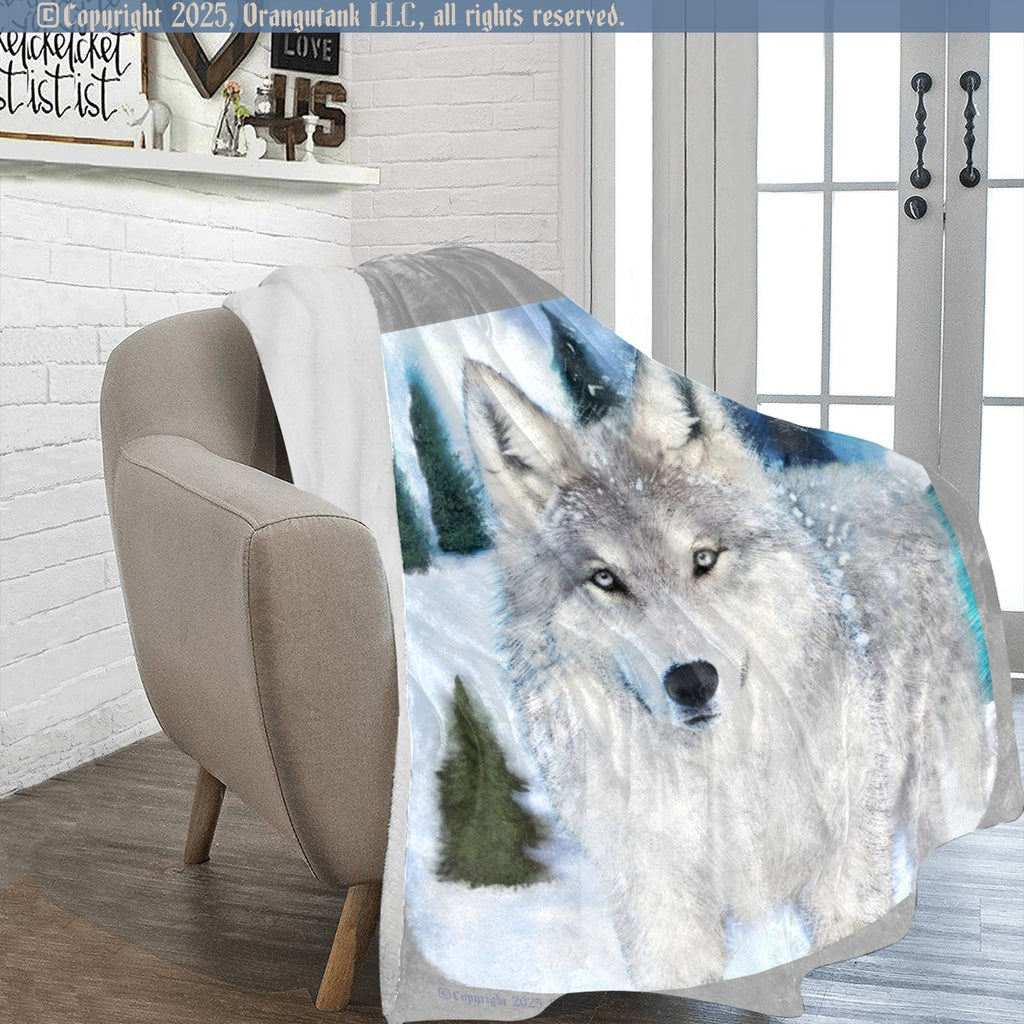 Grey Wolf - Unique Designer Ultra-Soft Quick Drying Micro Fleece Blanket (Multiple size options)