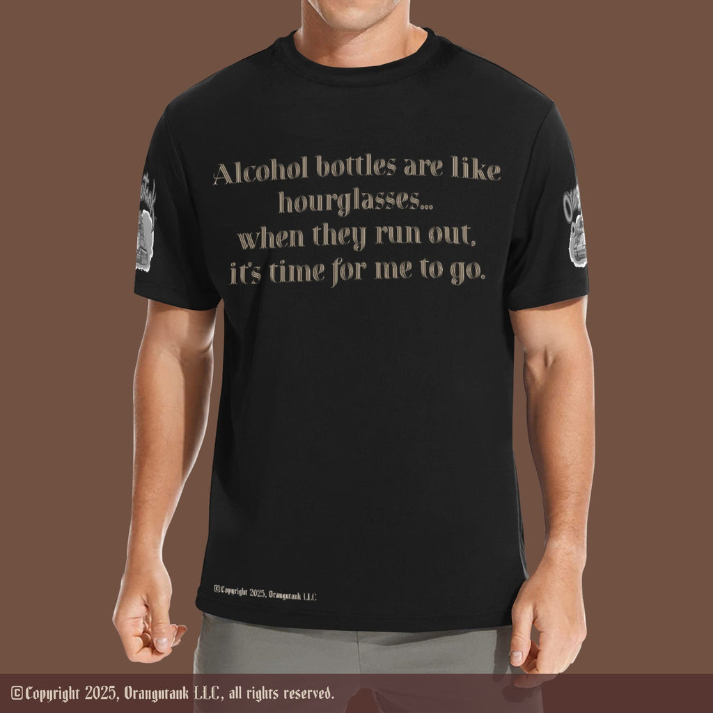 Hourglass Bottles - Designer All Over Print Adult Unisex Quick Drying Crew Neck T-Shirt