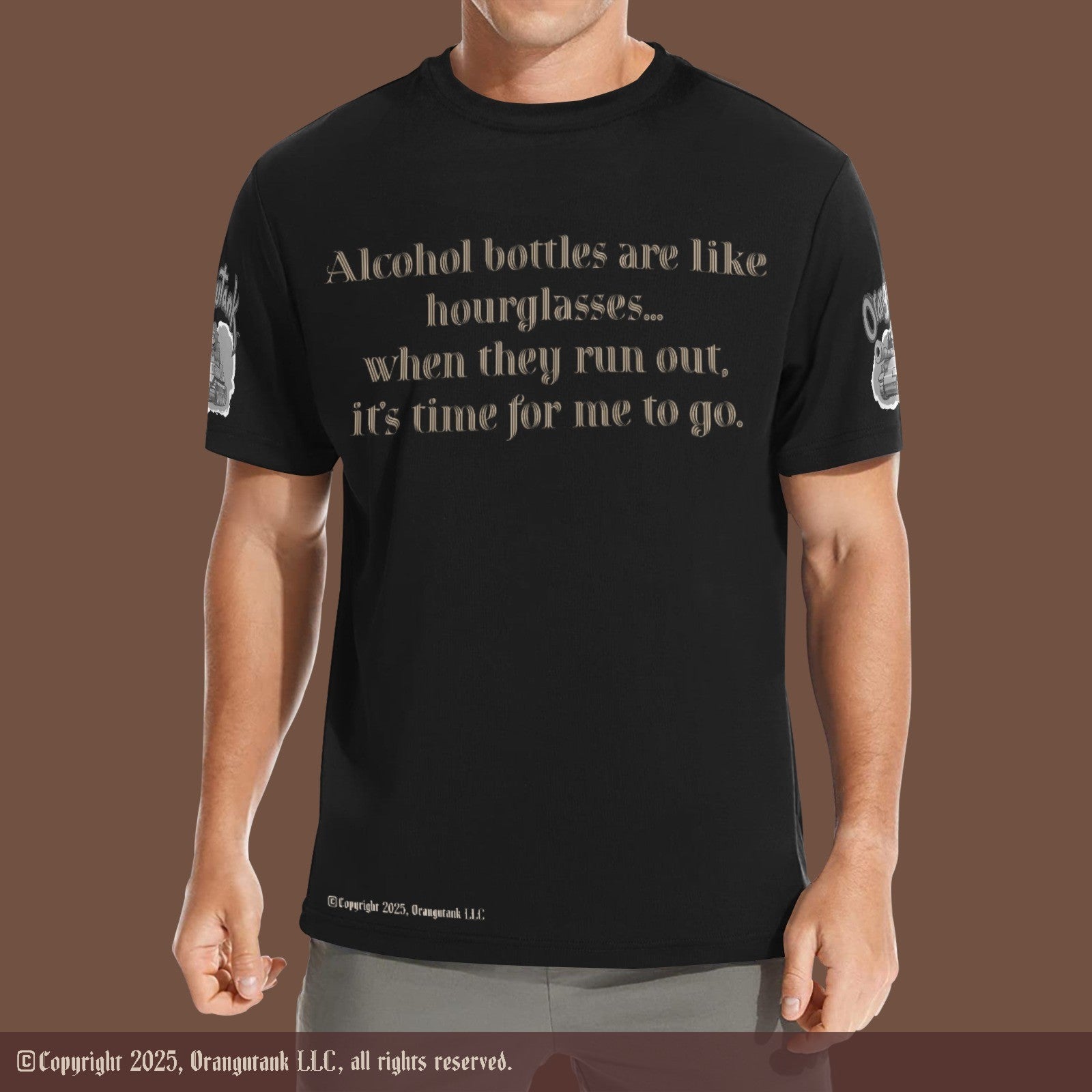 Hourglass Bottles - Designer All Over Print Adult Unisex Quick Drying Crew Neck T-Shirt